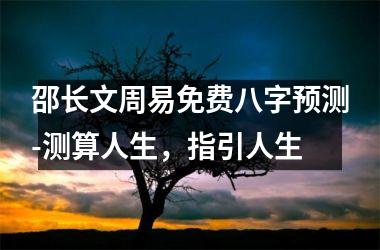 邵长文周易免费八字预测-测算人生，指引人生