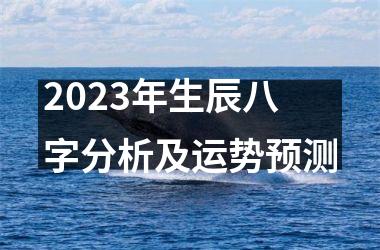 2023年生辰八字分析及运势预测