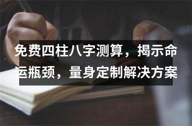 <h3>免费四柱八字测算，揭示命运瓶颈，量身定制解决方案