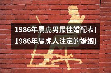 <h3>1986年属虎男最佳婚配表(1986年属虎人注定的婚姻)