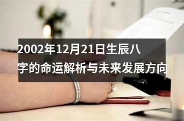 <h3>2002年12月21日生辰八字的命运解析与未来发展方向