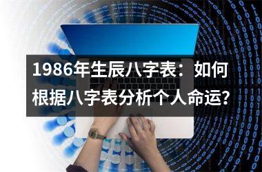 <h3>1986年生辰八字表：如何根据八字表分析个人命运？