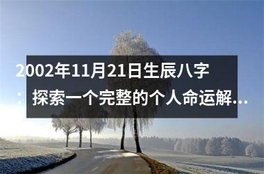 <h3>2002年11月21日生辰八字：探索一个完整的个人命运解析