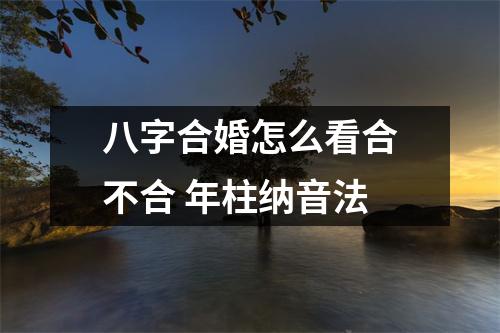 八字合婚怎么看合不合年柱纳音法